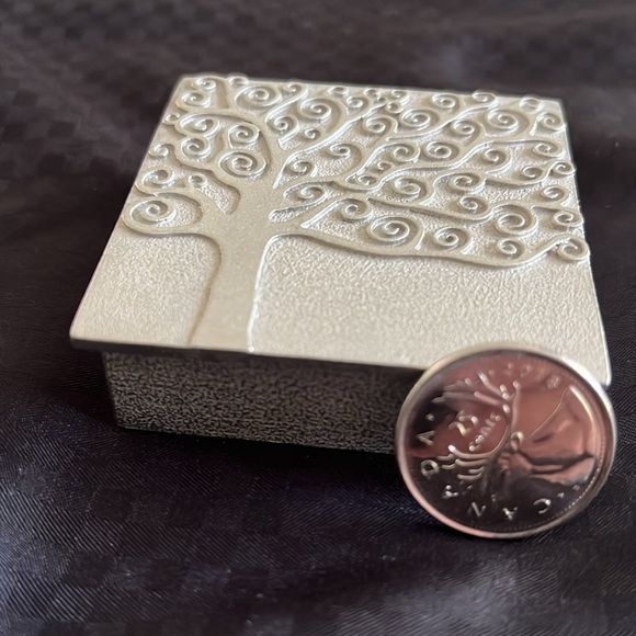 Vintage Vilmain Danforth Pewter Trinket Box with Lid Friendship Tree Handcrafted - Picture 11 of 12